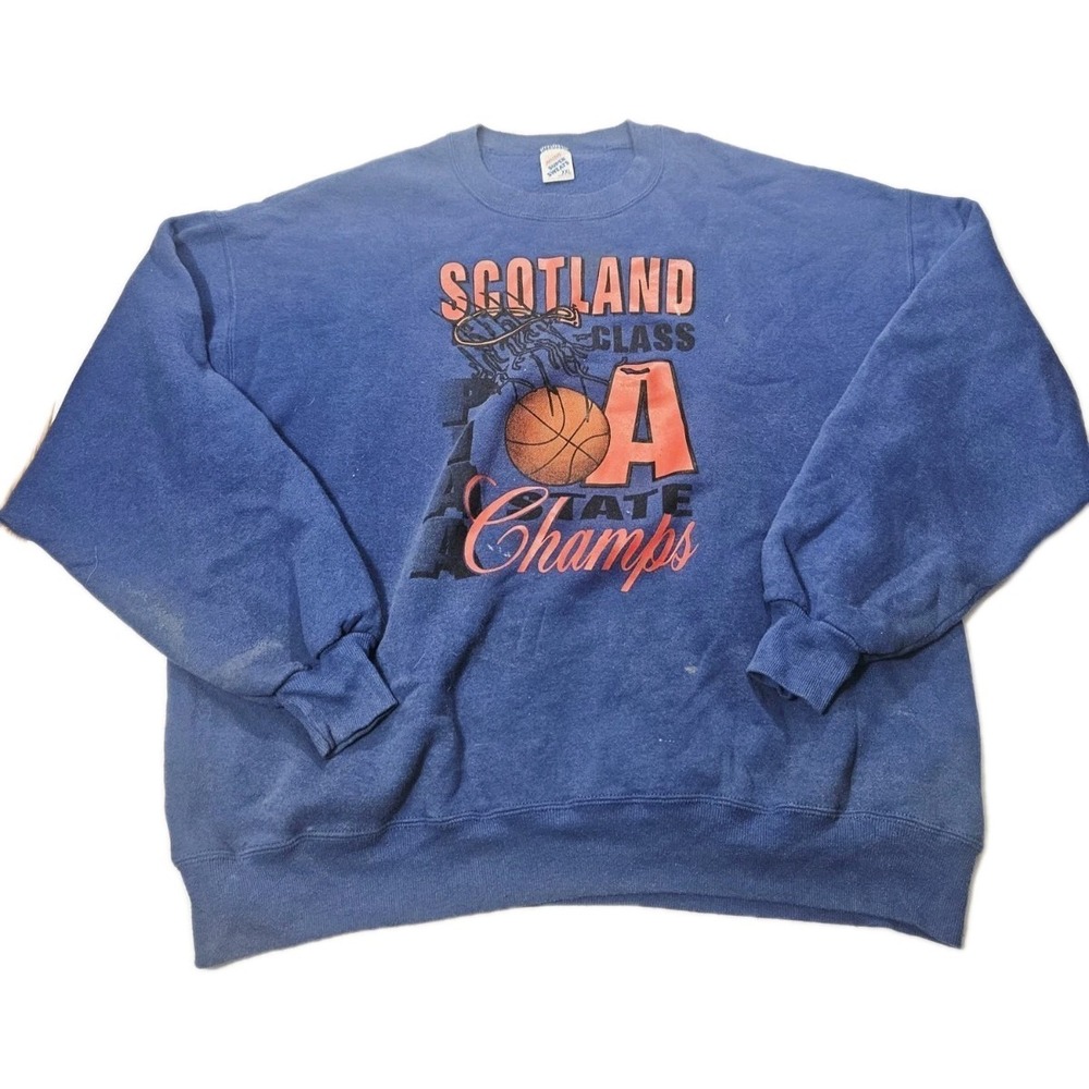 Vintage Jerzees Super Sweats Sweatshirt Size 2XL‎ Scotland Class A State Champs